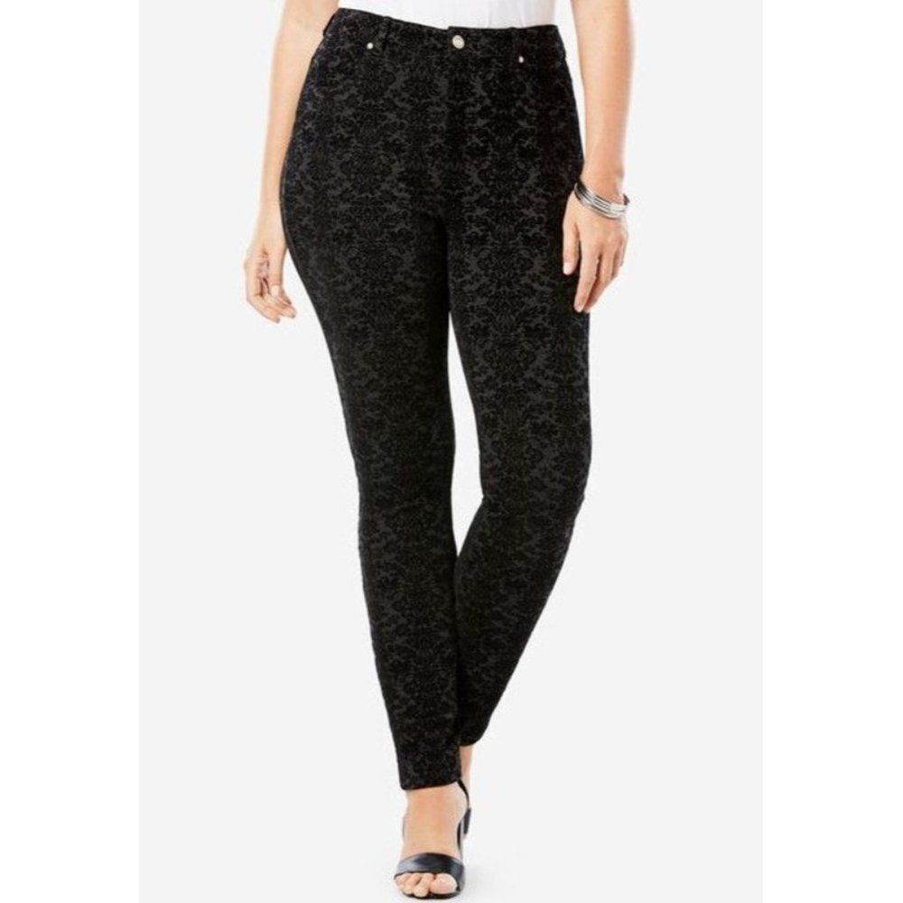 Roamans Flocked Ultimate Ponte Pants 14W